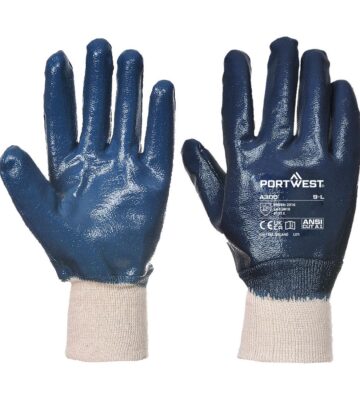 Portwest A300 Grip 12 Nitrile Full Dipped Knitwrist Glove – Navy
