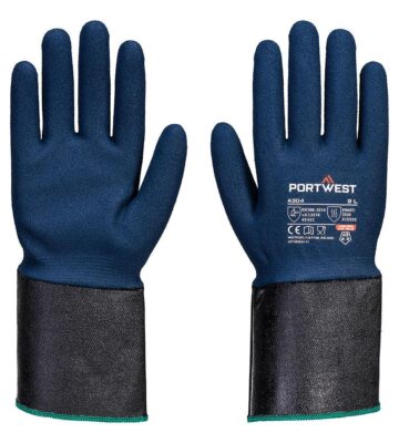 Portwest A304 Grip C13 Nitrile Foam Extend Cuff Glove – Grey/Blue