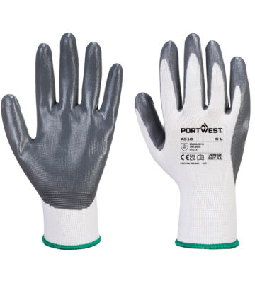 Portwest A310 Grip 13 Nitrile Glove – Grey/White