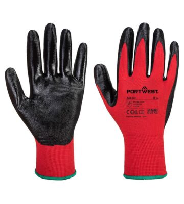 Portwest A310 Grip 13 Nitrile Glove – Red/Black