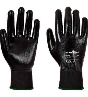 Portwest A315 Grip 13 Full Coating Nitrile Glove – Black