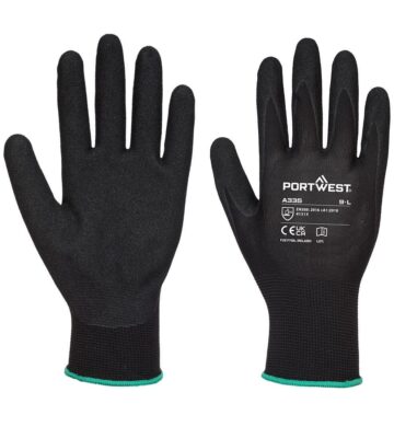 Portwest A335 Grip 15 Nitrile Sandy Glove – Black