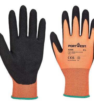 Portwest A335 Grip 15 Nitrile Sandy Glove – Orange/Black