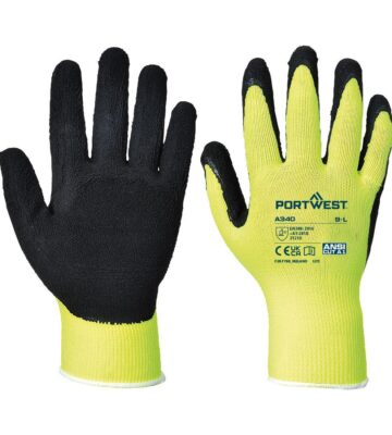 Portwest A340 Grip 13 Latex Foam Hi-Vis Glove – Yellow