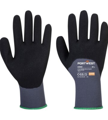 Portwest A352 Grip 15 Nitrile Sandy 3/4 Palm Glove – Grey/Black