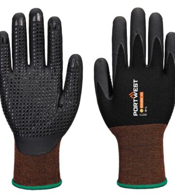 Portwest A371 GP Grip 15 Nitrile Micro Foam Dotted Glove – Black