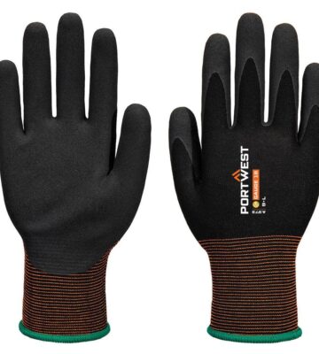 Portwest A373 GP Grip 18 Latex Sandy Glove – Black