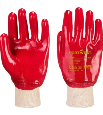 Portwest A400 Grip PVC Knitwrist – Red
