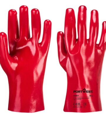 Portwest A427 Grip 12 PVC Gauntlet 27cm – Red