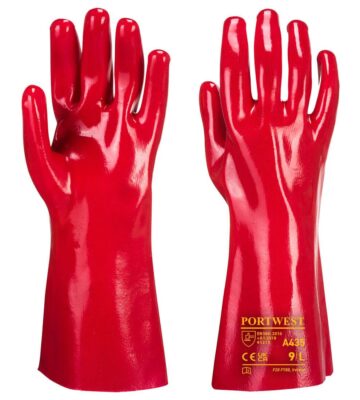 Portwest A435 Grip 12 PVC Gauntlet 35cm – Red