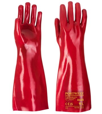 Portwest A445 Grip 12 PVC Gauntlet 45cm – Red