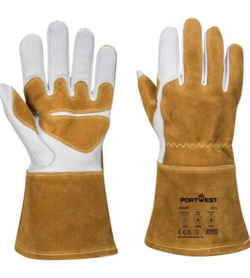 Portwest A540 MIG Welders 320 Grain Leather Reinforced Gauntlet – Brown