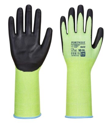 Portwest A632 Cut D13 Nitrile Green Long Cuff Glove – Green/Black