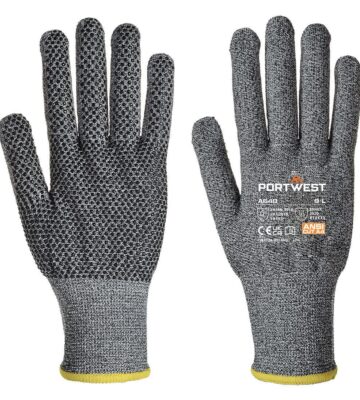 Portwest A640 Cut D13 PVC Dot Glove – Grey