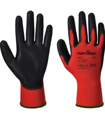 Portwest A641 Grip 13 PU Glove – Red/Black