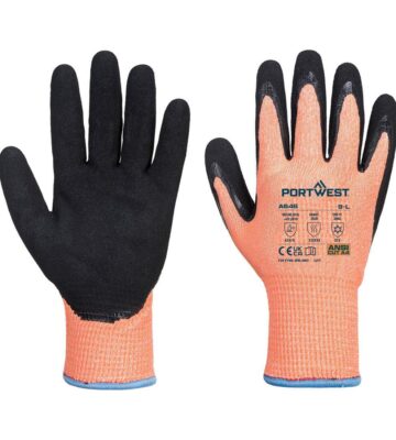 Portwest A646 Cold D13 Nitrile Viz-Tex Cut Glove – Orange/Black