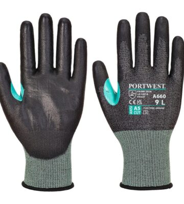 Portwest A660 CS Cut E18 PU Glove – Black