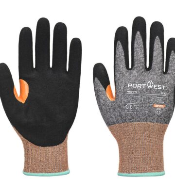 Portwest A675 CS Cut G18 Nitrile Sandy Glove A7 – Grey/Black