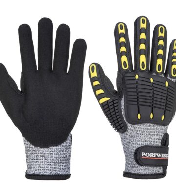 Portwest A722 Impact C13 Nitrile Sandy Reinforced Palm Glove – Grey/Black