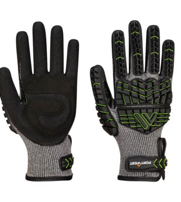 Portwest A755 Impact F15 Nitrile Foam Reinforced G Palm Glove – Black/Green