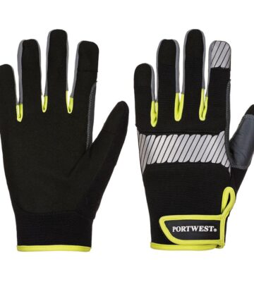 Portwest A770 PW3 Mechanic 80 Reflective Utility Glove – Black/Yellow