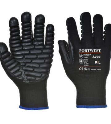 Portwest A790 Anti-Vibration 10 Rubber Chloroprene Glove – Black