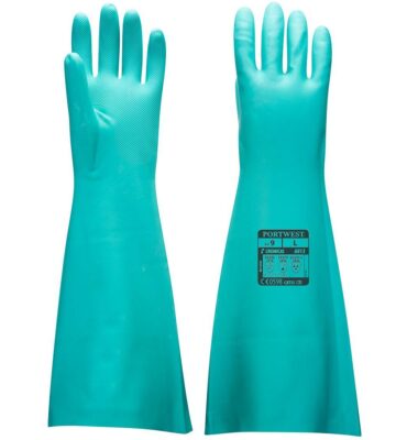 Portwest A813 Chem 460 Nitrile Extended Gauntlet – Green