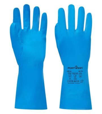 Portwest A814 Chem 330 Nitrile Food Gauntlet – Blue