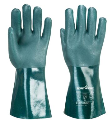 Portwest A835 Chem 350 PVC Double Dipped Gauntlet – Green
