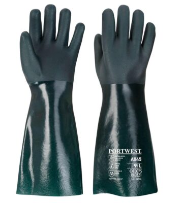 Portwest A845 Chem 450 PVC Double Dipped Gauntlet – Green