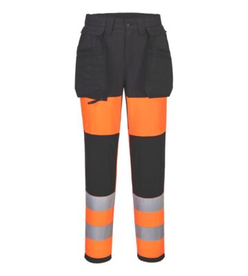 Portwest CD847 WX2 Eco Hi-Vis Women’s Class 1 Stretch Trouser – Orange/Black