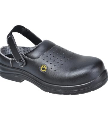 Portwest FC03 Composite Microfibre Clog SB ESD SRC A E FO – Black