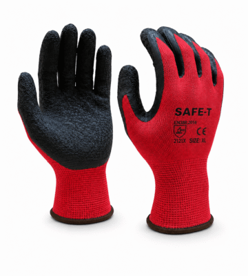SAFE-T Griplite Red-Black Latex 13G Liner Glove (Pack of 12 Pairs)