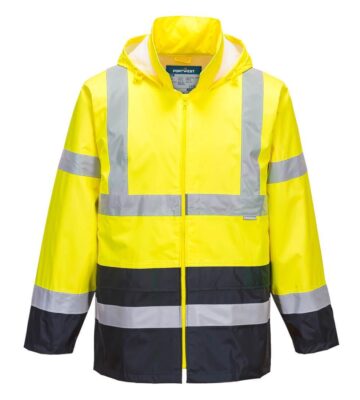 Portwest H443 Hi-Vis Contrast Classic Rain Jacket – Yellow/Navy