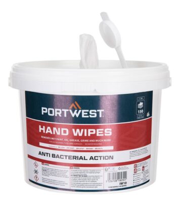 Portwest IW10 Hand Wipes (150 Wipes) – White