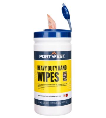 Portwest IW30 Heavy Duty Hand Wipes (80 Wipes) – Orange