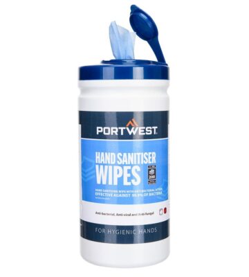 Portwest IW40 Hand Sanitiser Wipes (200 Wipes) – Blue