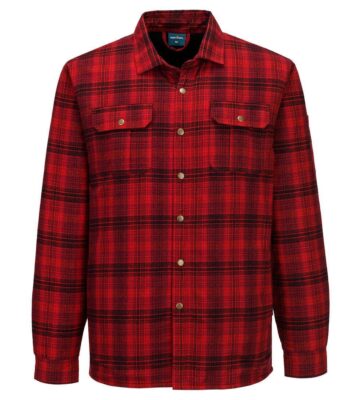 Portwest KA313 KA3 Sherpa Lined Check Shirt – Red
