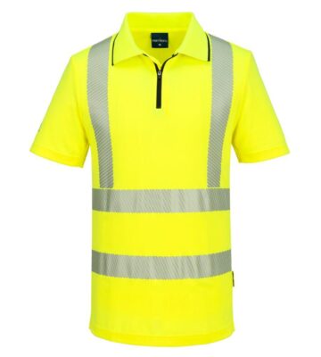 Portwest KX302 KX3 Sport Hi-Vis Zip Polo Shirt S/S – Yellow