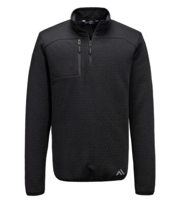 Portwest KX376 KX3 Sport Textured 1/4 Zip Sweatshirt – Black