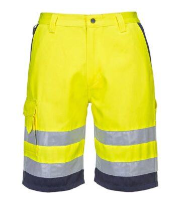Portwest L043 Hi-Vis Lightweight Polycotton Shorts – Yellow/Navy