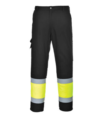 Portwest L049 Hi-Vis Lightweight Contrast Class 1 Service Trousers – Yellow/Black