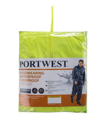 Portwest L440 Essentials Rainsuit (2 Piece Suit) – Yellow